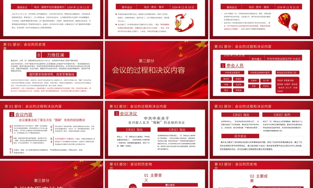 红色党政风党史学习遵义会议党课教育PPT模板.pptx