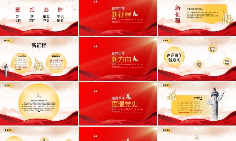 党史学习教育重温党史踏上新征程PPT课件（带内容）.pptx