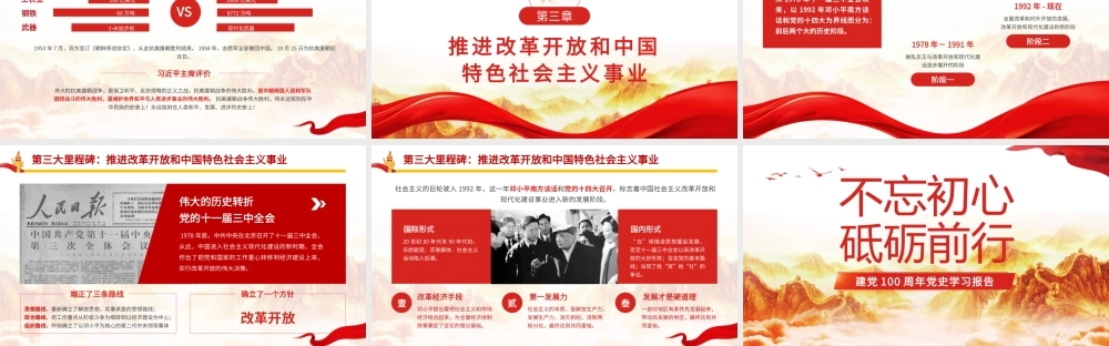 党史学习报告党史三大里程碑PPT课件（带内容）.pptx