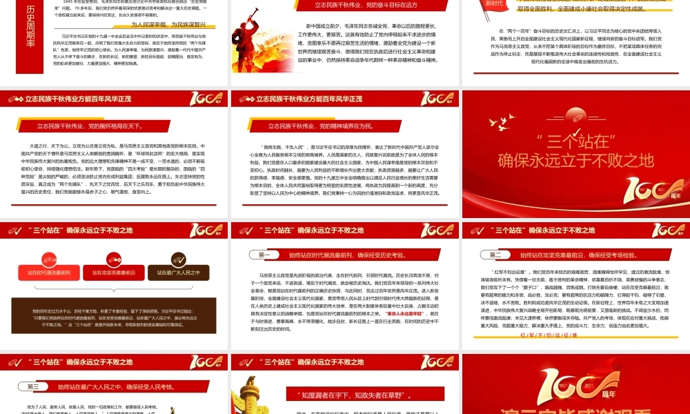百年恰是风华正茂七一建党历程学习教育PPT模板下载.pptx