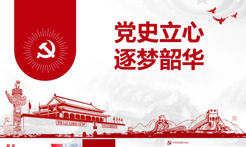 党史学习教育党课PPT：党史立心逐梦韶华.pptx
