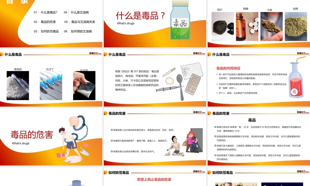 中小学生禁毒毒品教育主题班会PPT模板下载.pptx