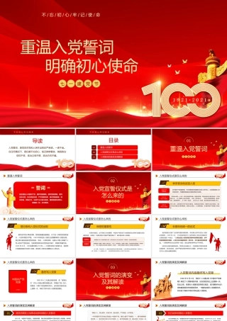 党史学习教育-重温入党誓词入党誓词的演变及其解读PPT课件（带内容）.pptx