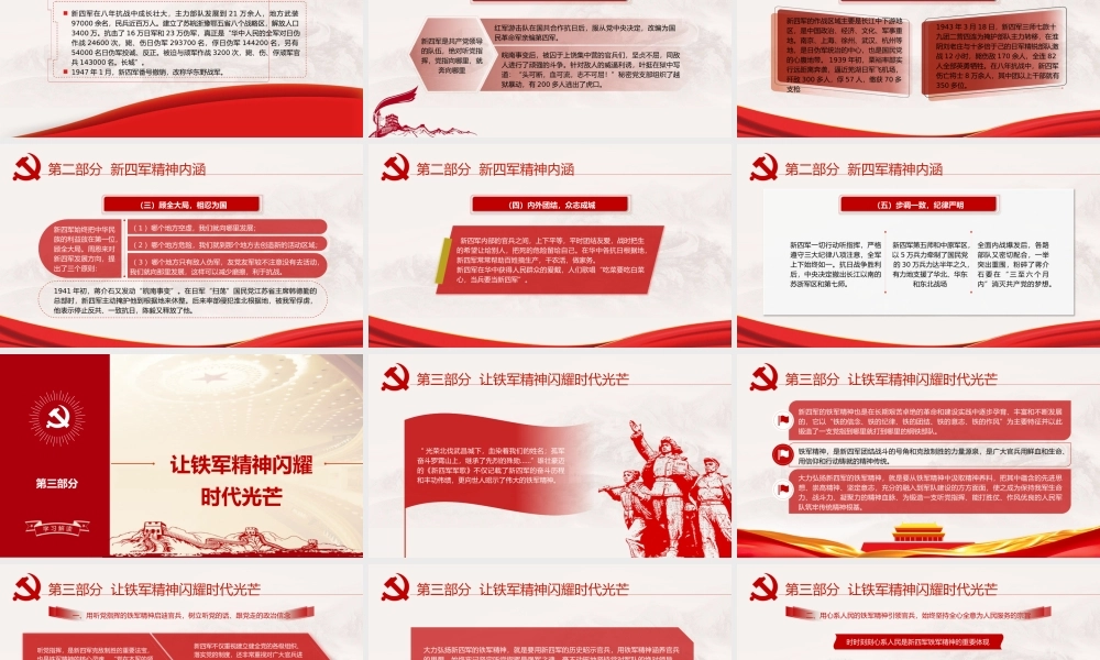 弘扬新四军精神铁军精神新四军成立的课件PPT模板下载.pptx