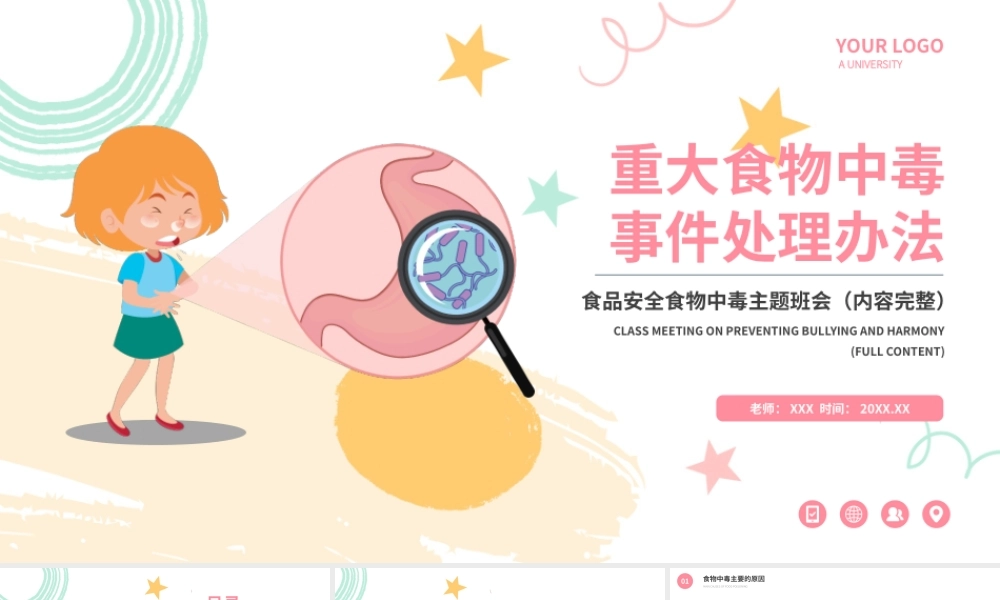 食品安全食物中毒主题班会重大食物中毒事件处理办法PPT课件（带内容）.pptx