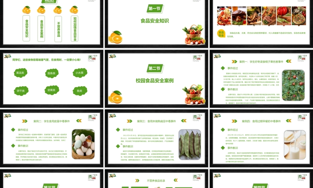 中小学夏季食品安全教育主题班会PPT课件（带内容）.pptx