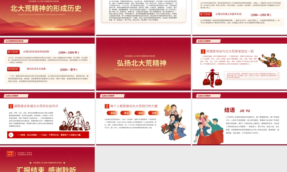 红色党建北大荒精神党史教育党课党建PPT模板.pptx