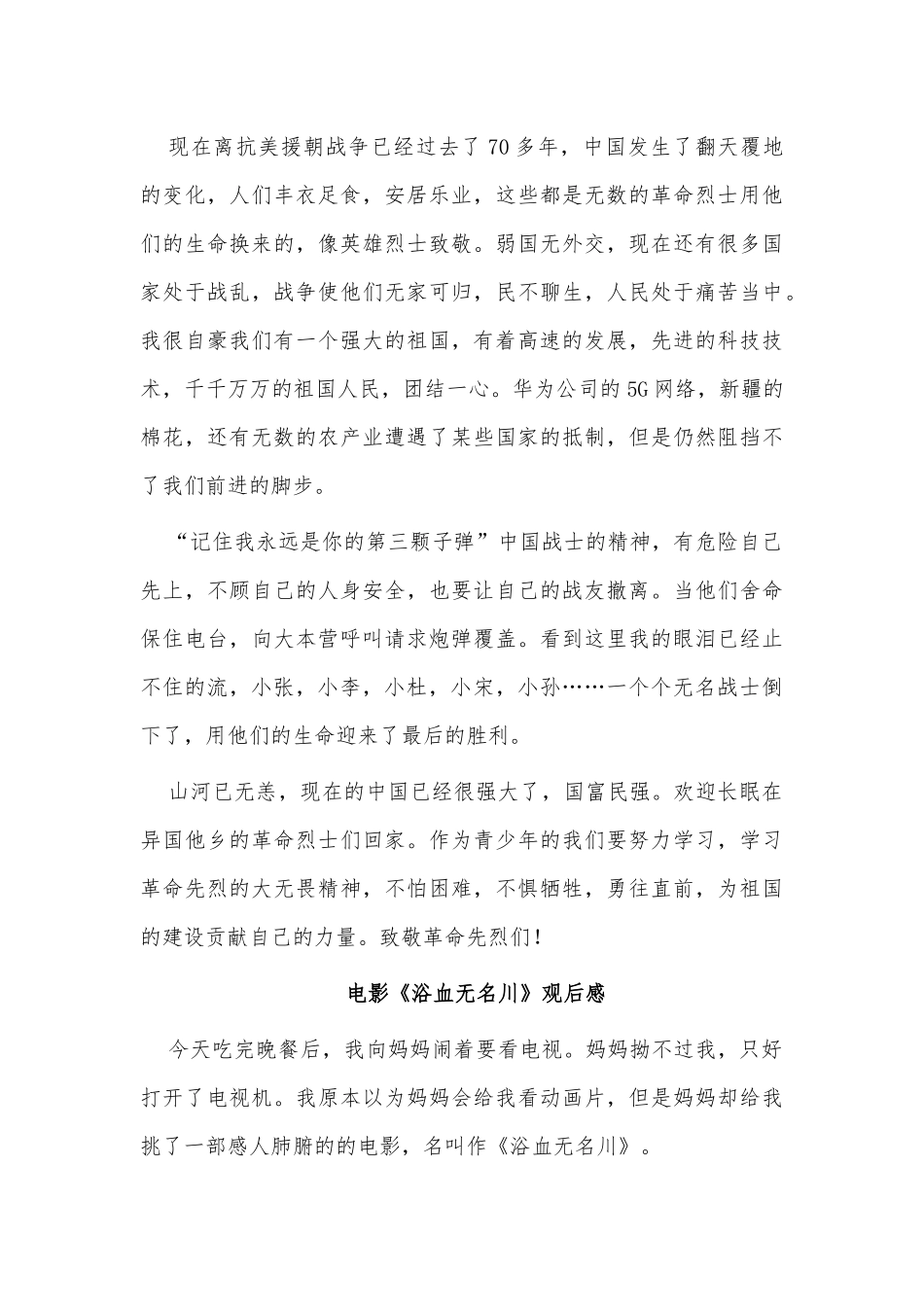 4篇电影《浴血无名川》观后感供借鉴.docx_第2页