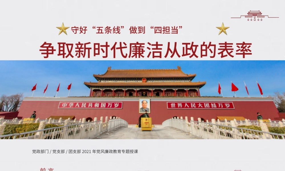 党政争取新时代廉洁从政的表率PPT模板.pptx