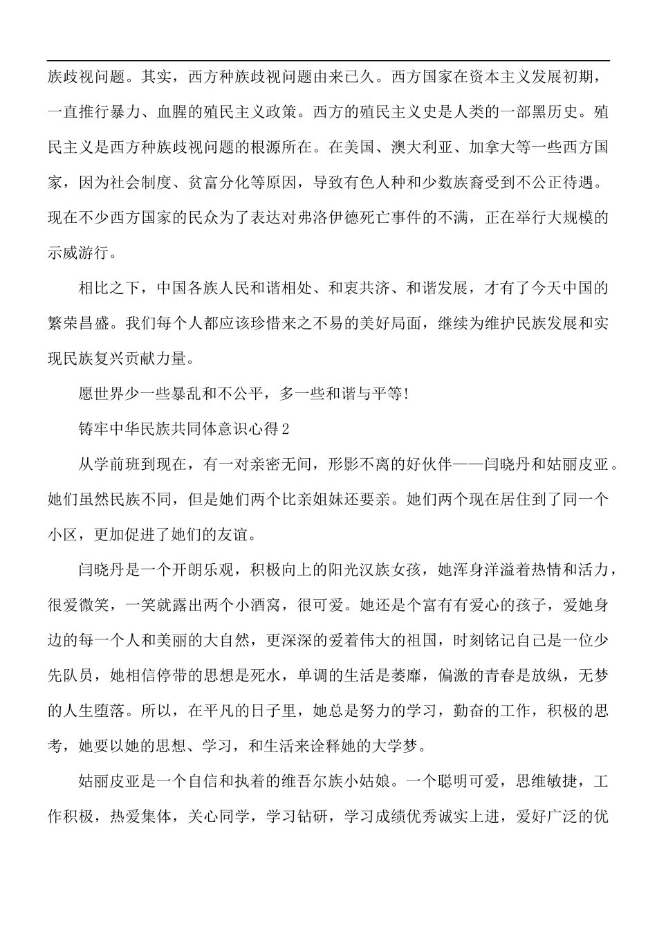 铸牢中华民族共同体意识心得感想5篇.docx_第2页