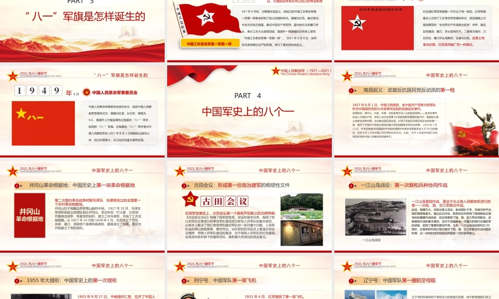 2021年八一建军94周年国防教育爱国教育PPT模板下载.pptx