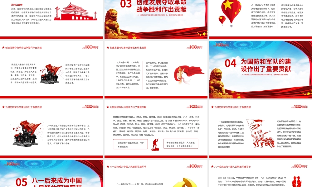 八一南昌起义党史教育专题党课PPT模板下载.pptx