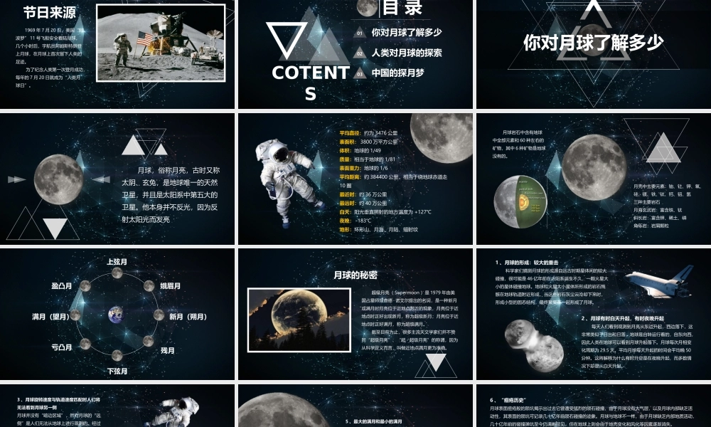 创意人类月球日PPT模板下载.pptx