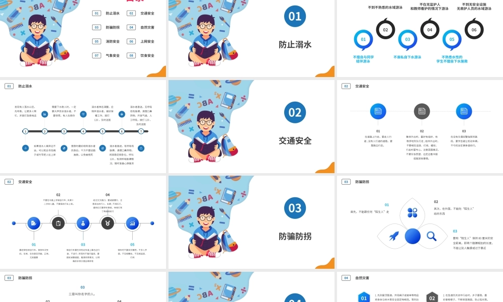 快乐过暑假假期安全教育主题班会PPT模板下载.pptx