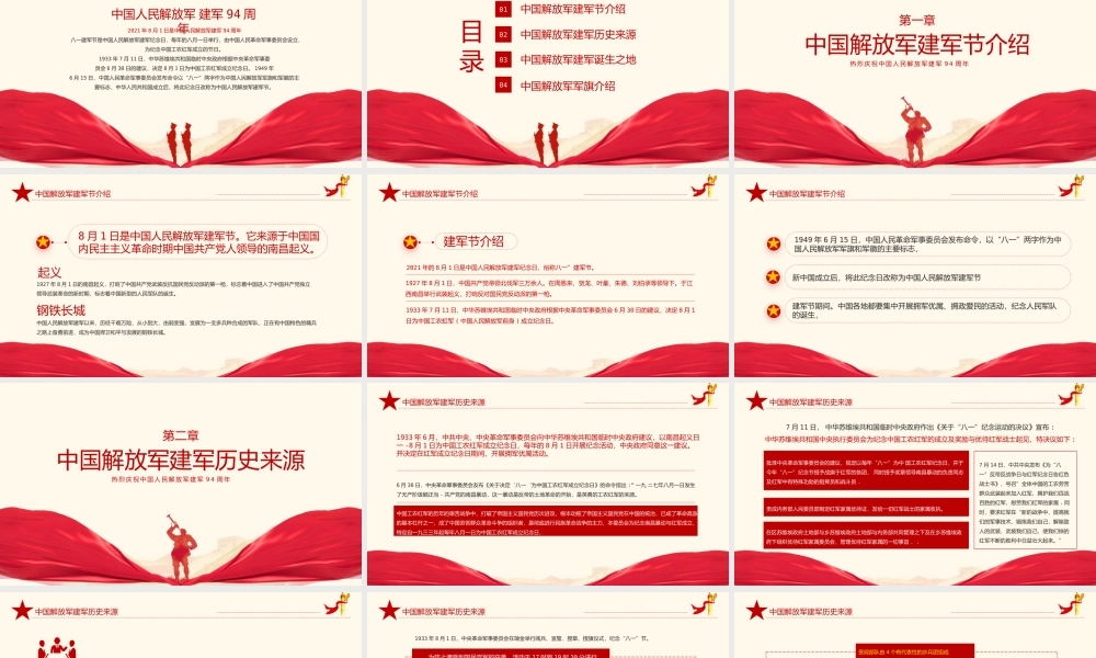 八一建军节建军94周年党建PPT模板下载.pptx