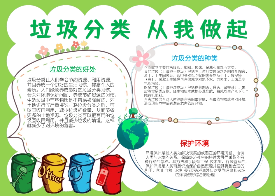 垃圾分类从我做起手抄报小报.docx_第1页