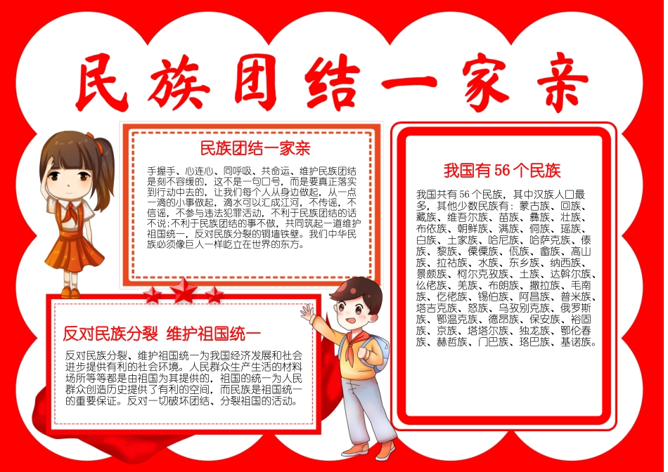 民族团结一家亲手抄报小报.docx_第1页