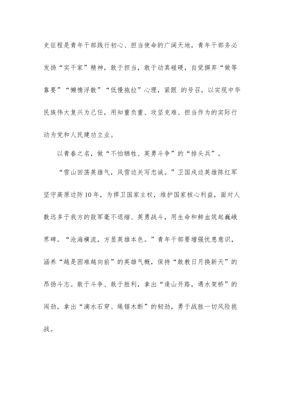 青年干部弘扬伟大建党精神心得体会材料范文.docx_第3页