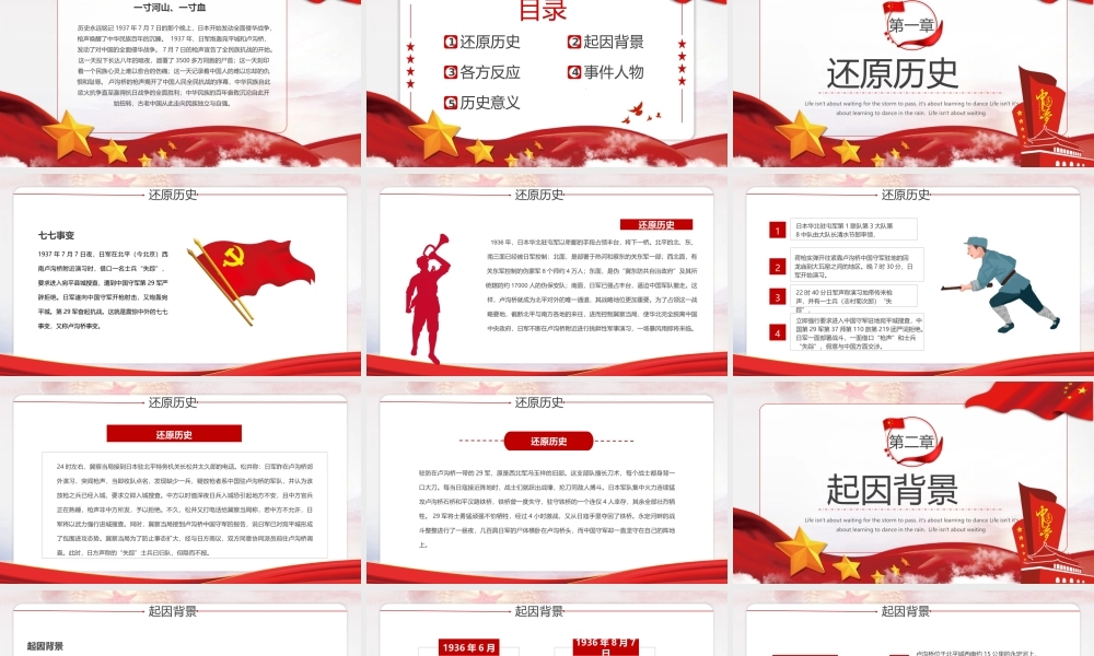 2021年纪念卢沟桥事变PPT学习党史专题党课课件PPT模板下载.pptx