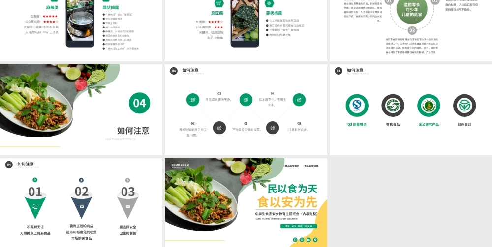 民以食为天食以安为先中学生食品安全教育主题班会PPT课件（带内容）.pptx