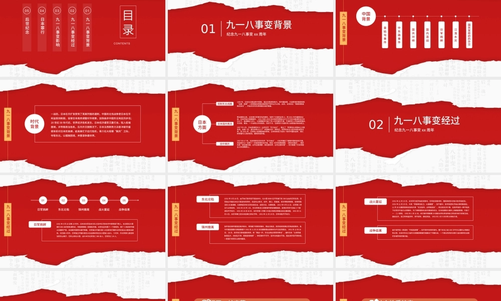 纪念九一八事变xx周年勿忘国耻PPT课件（带内容）.pptx