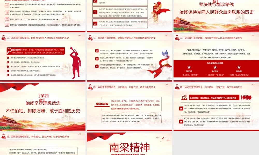 南梁精神专题 重温南梁精神坚定理想信念 PPT模板下载.pptx