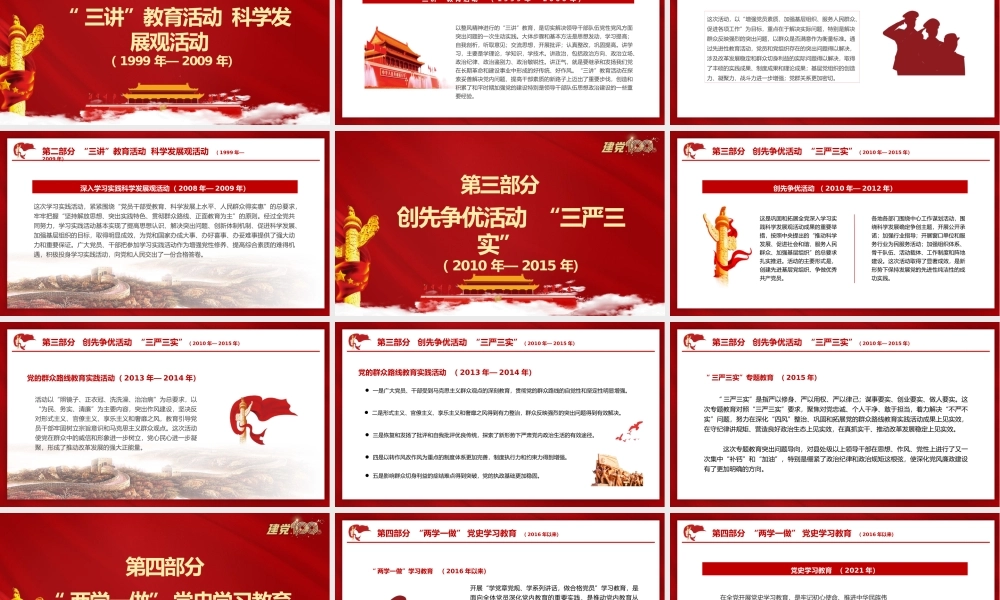 百年党史中的党内思想教育PPT模板下载.pptx