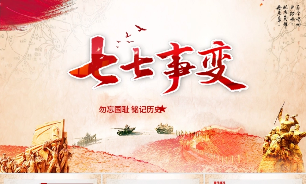 七七事变事件历史背景抗战英雄PPT课件（带内容）.pptx