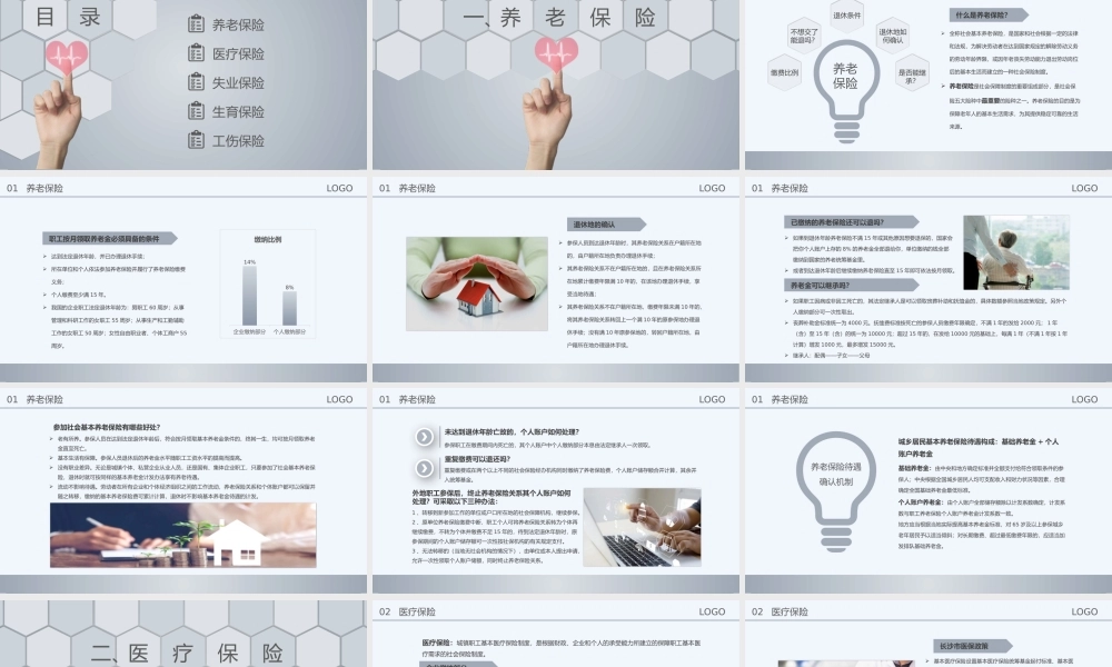 企业人力资源员工社保知识培训PPT模板下载.pptx
