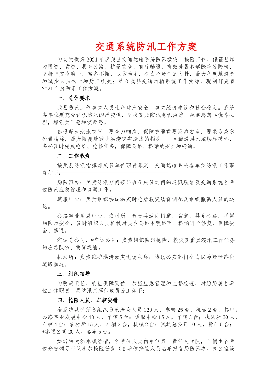 交通系统防汛工作方案.docx_第1页