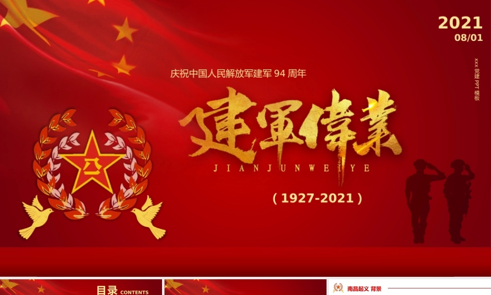 2021年年八一建军94周年庆典PPT模板下载.pptx