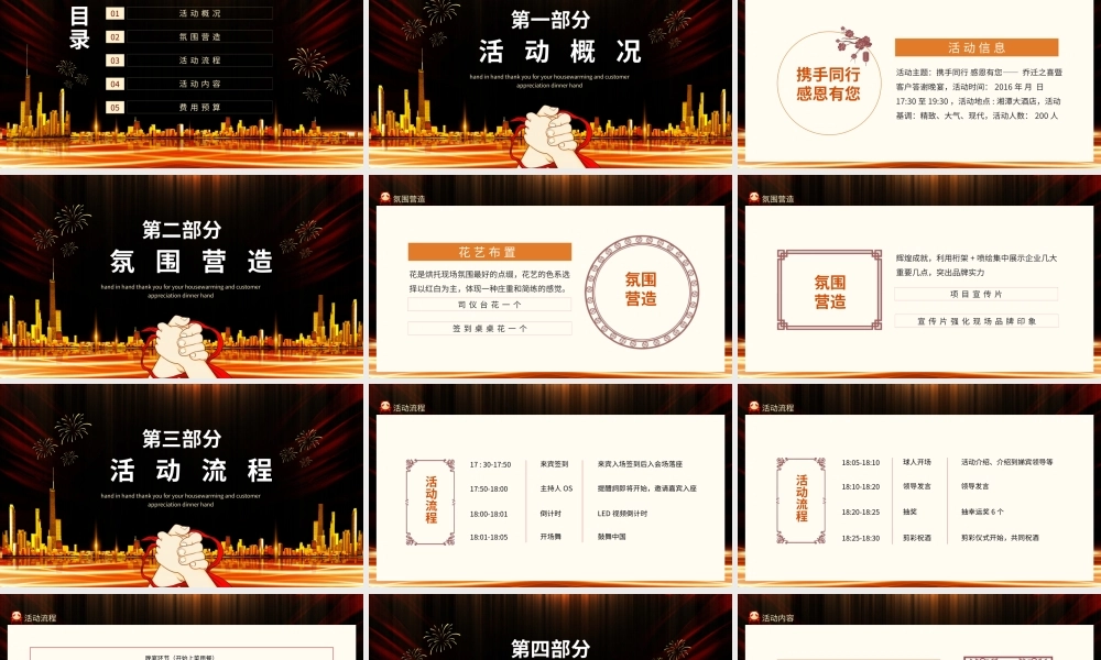 携手同行感恩有您乔迁之喜暨客户答谢晚宴动态PPT模板下载.pptx
