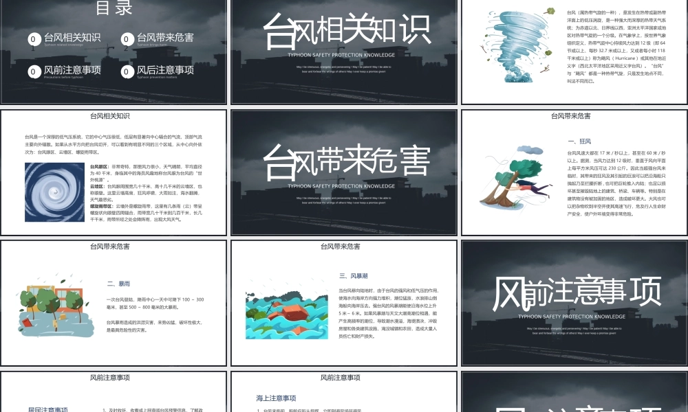 台风安全防护知识宣传教育PPT模板下载.pptx