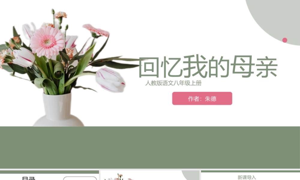 回忆我的母亲高中语文PPT模板下载.pptx
