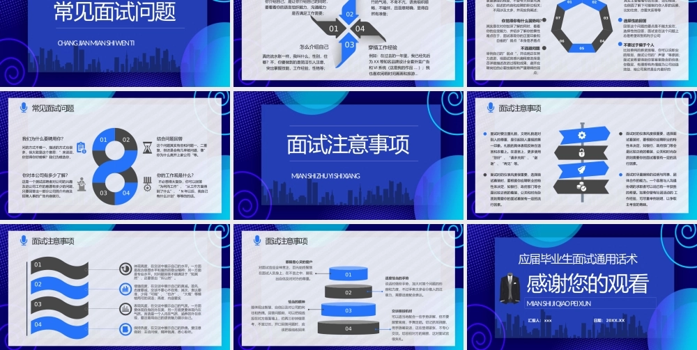 应届毕业生就业指导讲座面试培训通用话术与技巧说明PPT模板下载.pptx