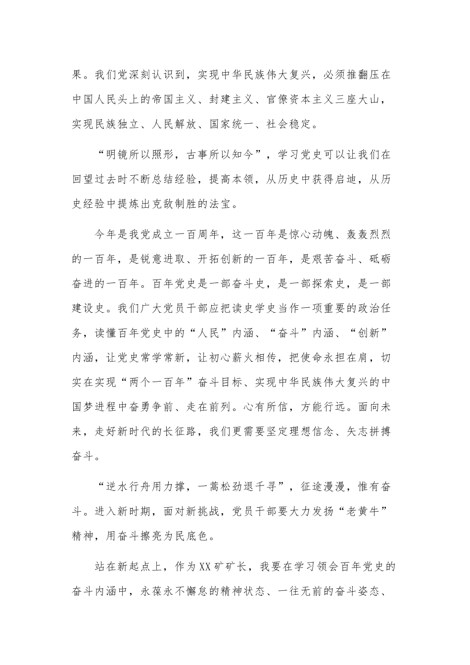 两篇银行统计自查自纠报告、党史学习教育专题研讨交流材料（供煤矿矿长参考）.docx_第3页