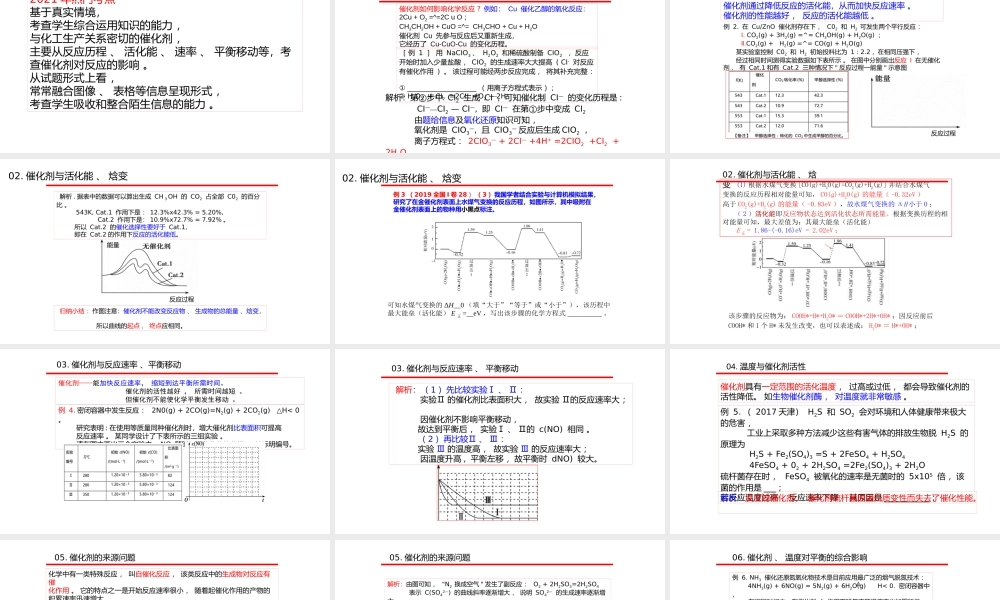 2021-2022年高考复习备考《化学反应机理历程、活化能 、 催化剂》.pptx