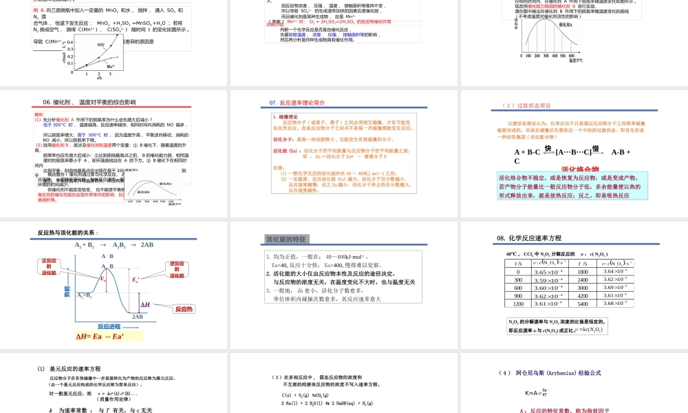2021-2022年高考复习备考《化学反应机理历程、活化能 、 催化剂》.pptx