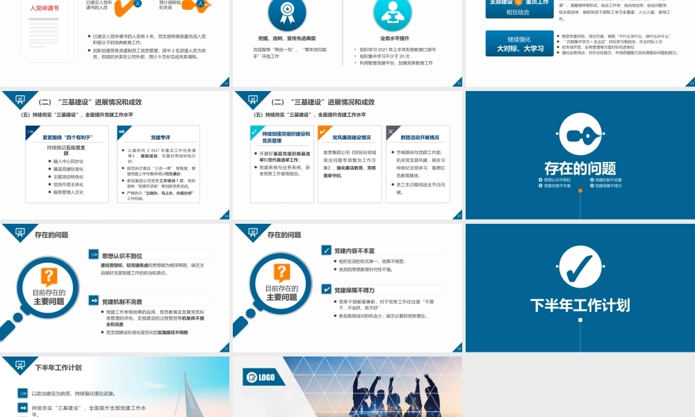 基层党支部工作述职报告PPT展示材料（带内容）.pptx