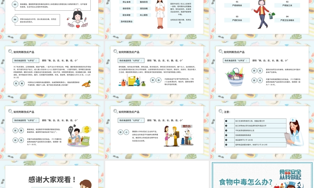 预防食物中毒中学生安全教育主题班会模板.pptx