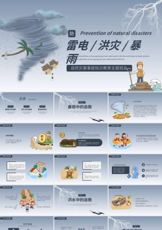 自然灾害事故知识教育主题班会模板.pptx