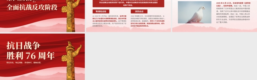 党史学习教育抗日战争胜利76周年回顾中华民族14年的抗日战争编年史PPT课件（带内容）.pptx