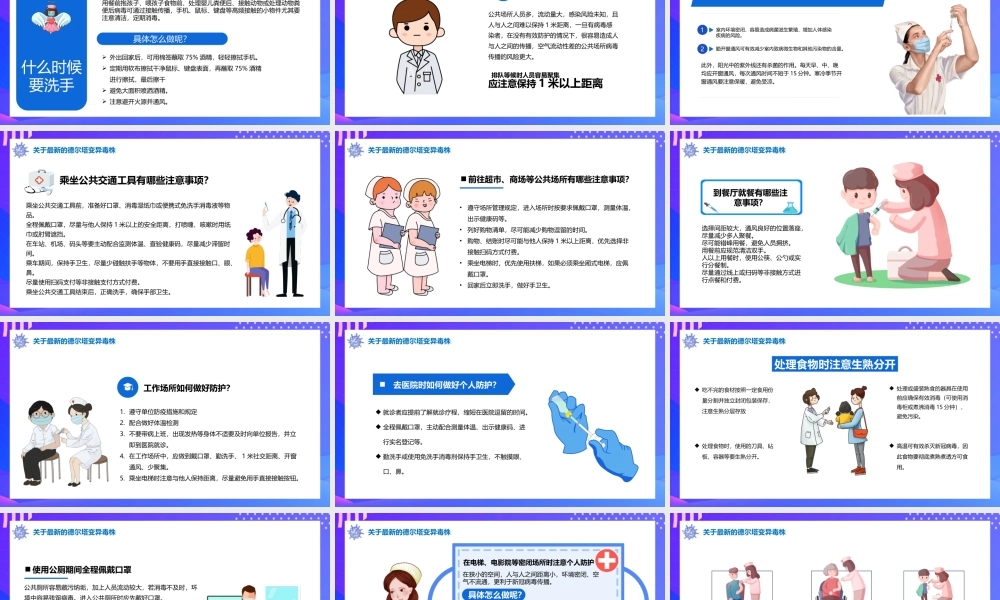 德尔塔变异毒株预防知识培训PPT模板下载.pptx