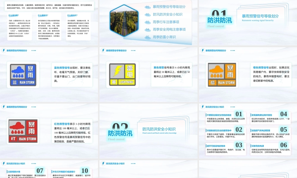 夏季安全防洪防汛小知识PPT模板下载.pptx
