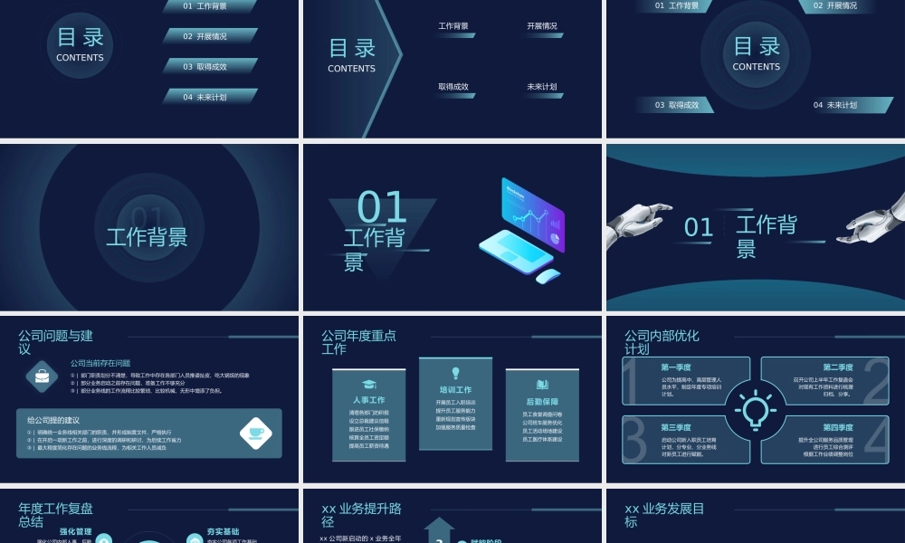 互联网公司科技风总结汇报通用PPT模板下载.pptx