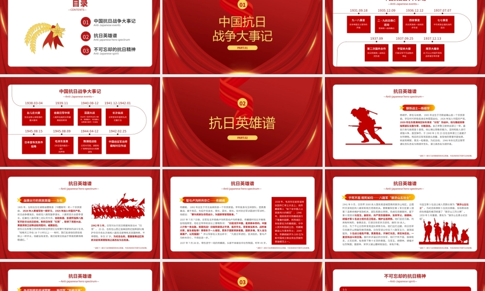 抗日战争胜利76周年党史党课PPT模板下载.pptx