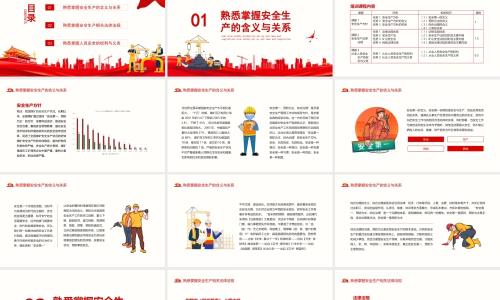 煤矿安全生产方针及法律法规红色党政PPT.pptx