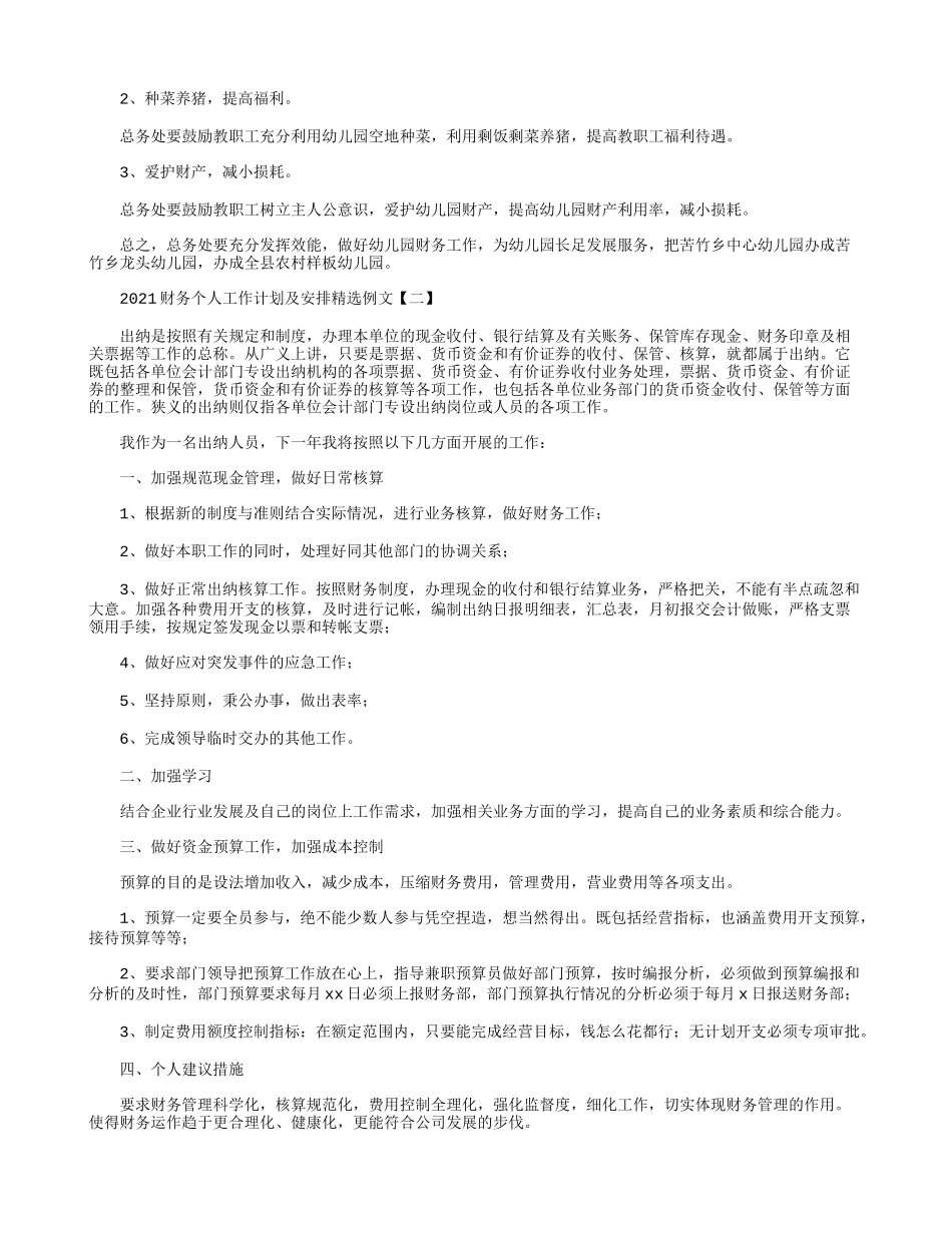 2021财务个人工作计划及安排精选例文.docx_第2页
