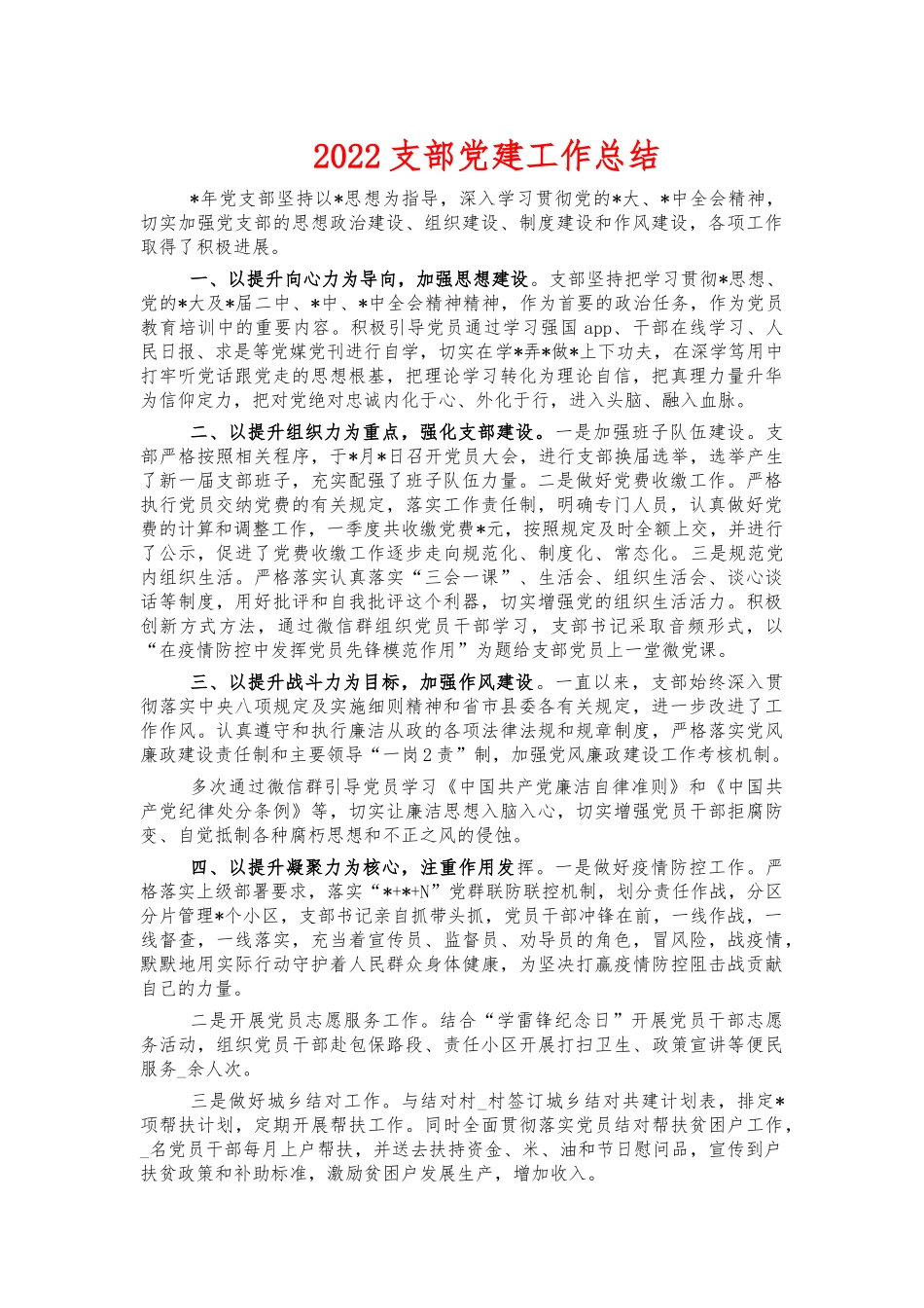 2022支部党建工作总结.docx_第1页