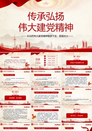 党史学习教育传承弘扬伟大建党精神——永远把伟大建党精神继承下去、发扬光大PPT课件（带内容）.pptx